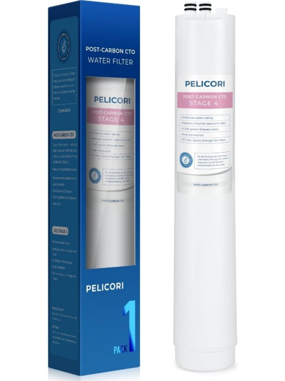 Post Carbon Block CTO Replacement Filter for Clean Water - 1-Pack, Stage 4